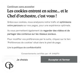 Paris Opera's cookie banner